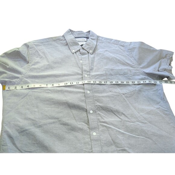 Amazon Essentials Mens Shirt XXL Light Grey Short Sleeve Button Up Regular fit - Picture 4 of 8